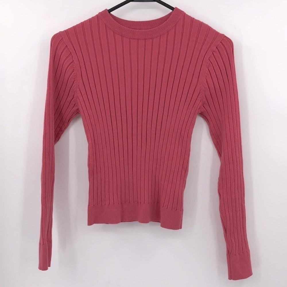 Zara Pink Knit Long Sleeved Sweater Crew Neck Very Soft. Size 13-14